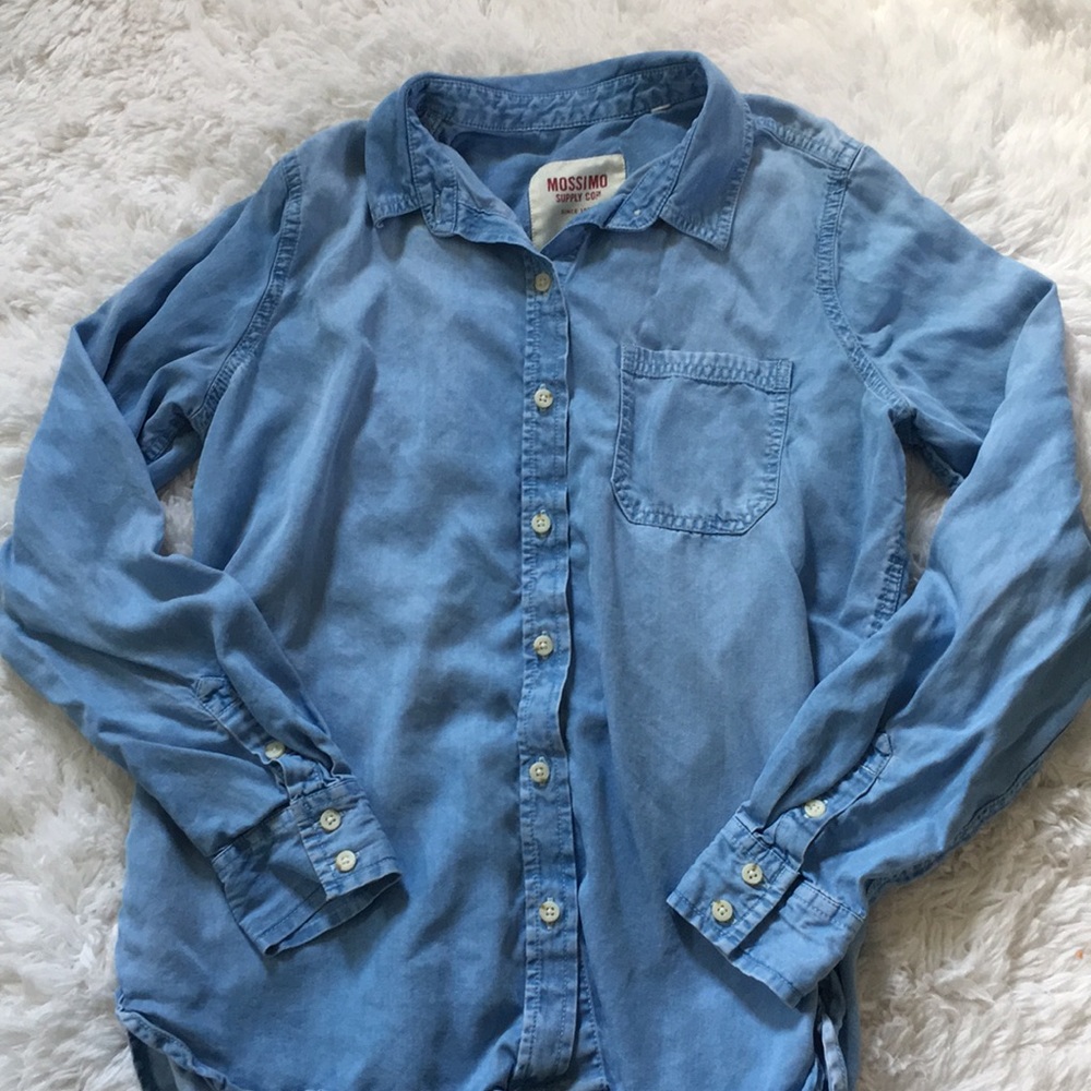 light washed denim button up